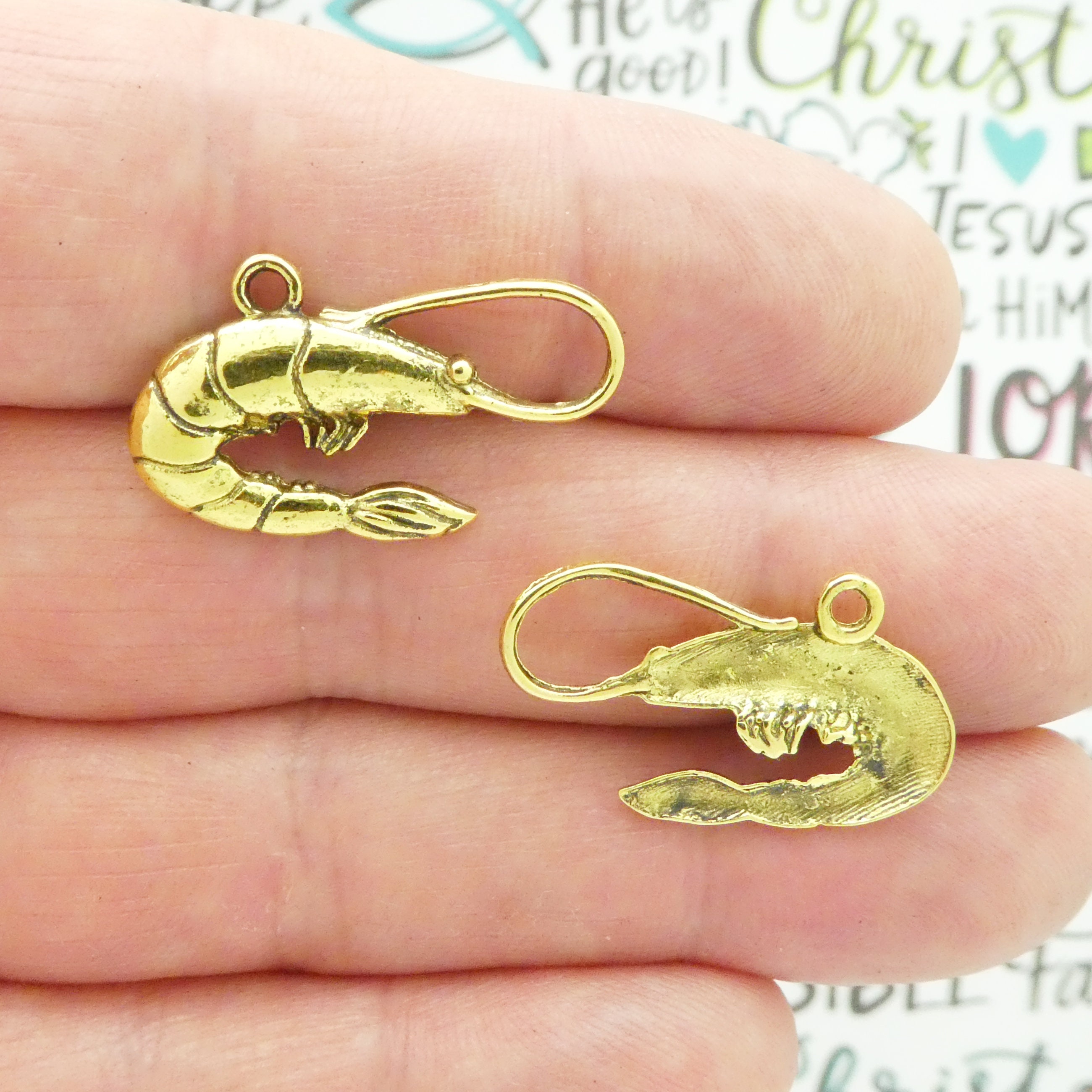 8 Louisiana Gold Shrimp Charm Pendant by TIJC SP1956 Etsy