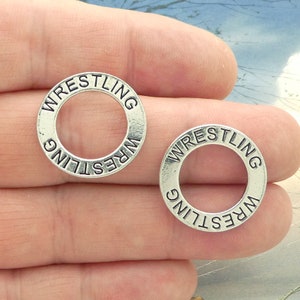 5 Silver Affirmation Ring Wrestling Charm by TIJC SP0370 image 2