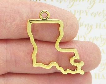 5 Louisiana State Charms Gold by TIJC SP1786