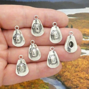 BULK 40 Silver Cowboy Hat Charm by TIJC SP0206B