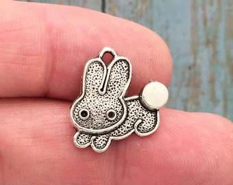 BULK 50 Bunny Rabbit Charm Silver by TIJC SP0492B