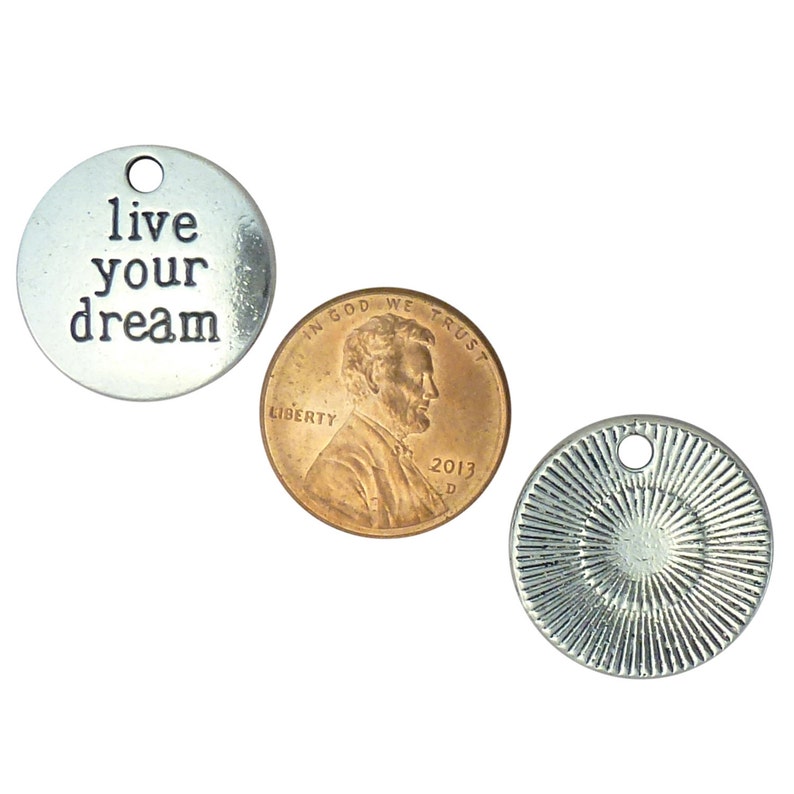 BULK 20 live your dreams Affirmation Charm 20x20mm by TIJC SP1323B image 6