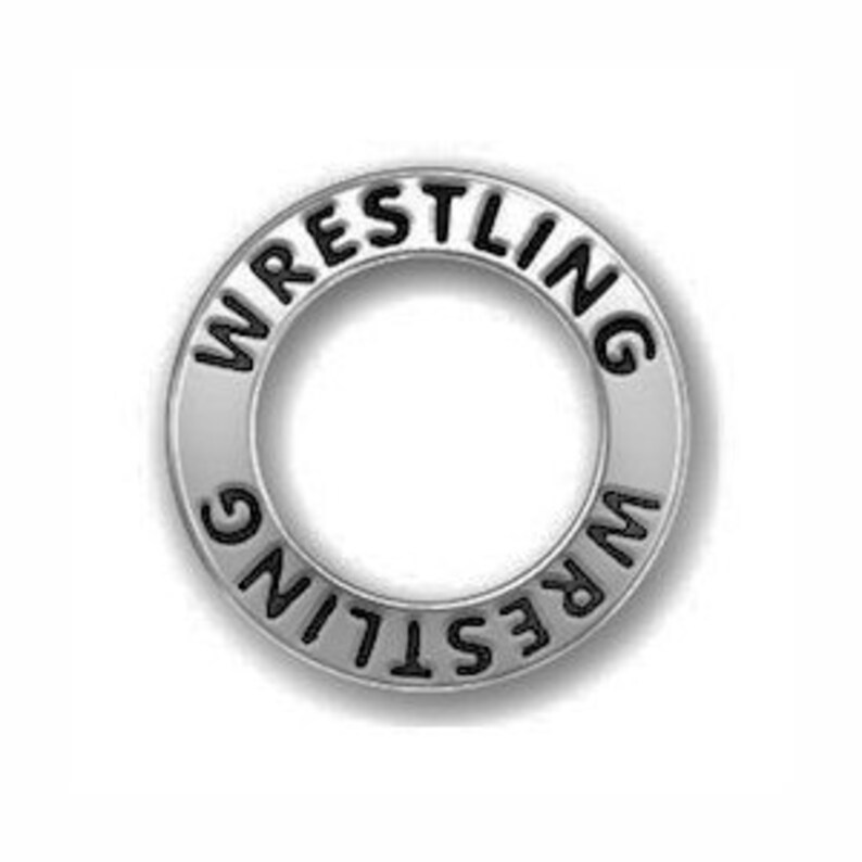 5 Silver Affirmation Ring Wrestling Charm by TIJC SP0370 image 5