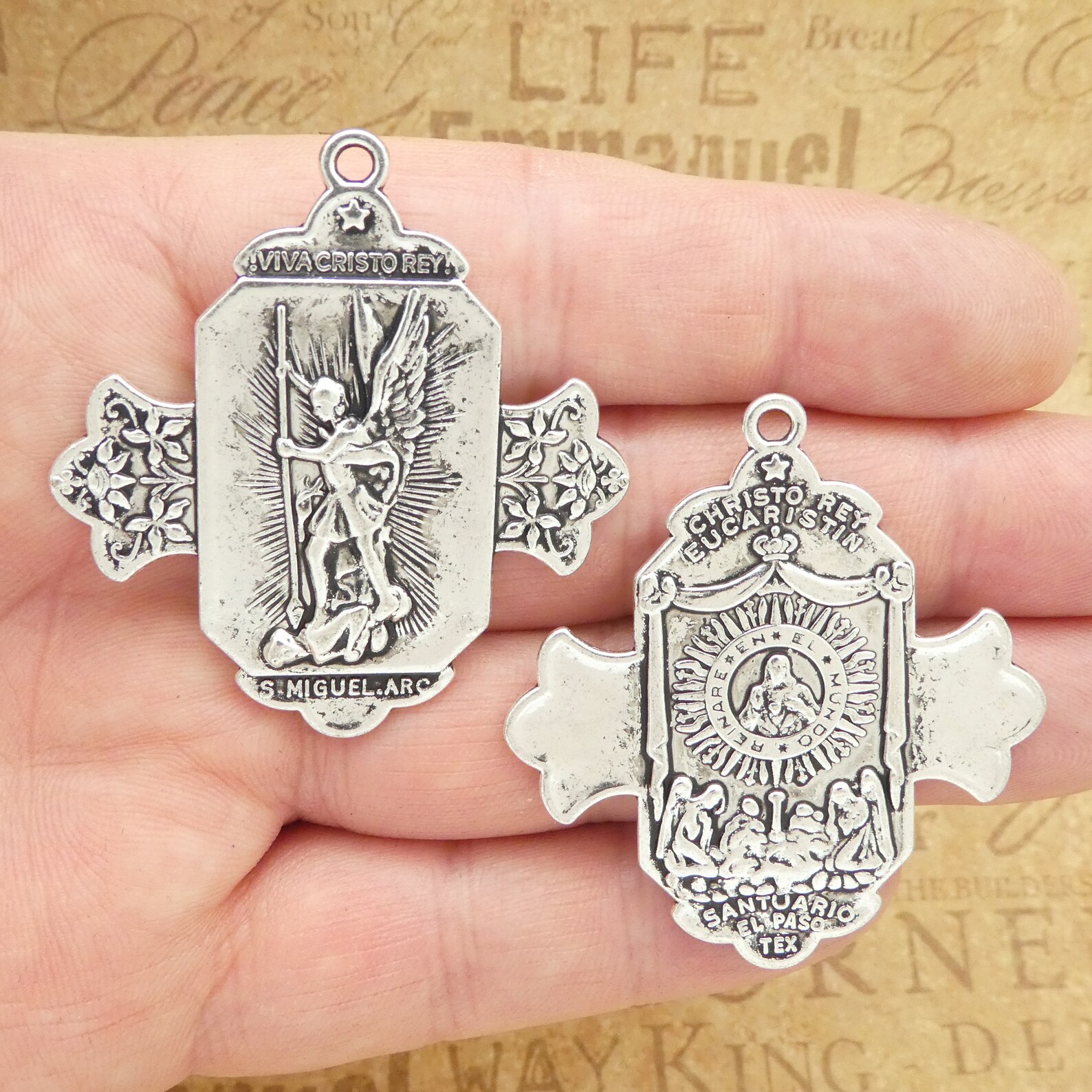 BULK 6 Spanish St Michael Pendant Large by TIJC SP1393B Etsy