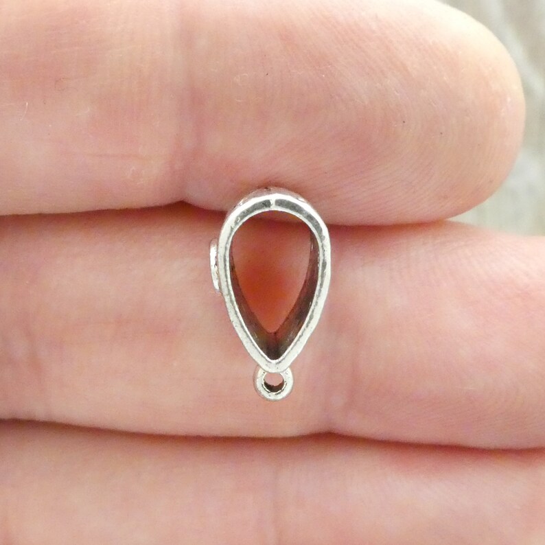 20 Silver Jewelry Bails Findings 15x9mm by TIJC SP0790 Etsy