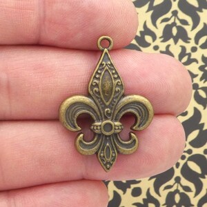 4 Fleur De Lis Charm Pendant Bronze by TIJC SP1545