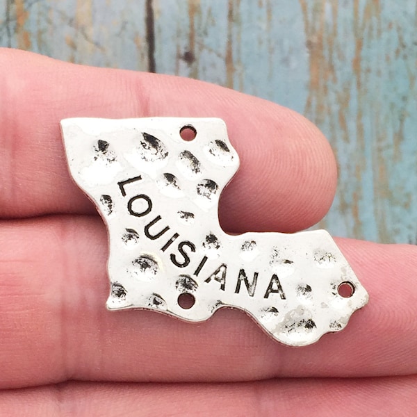 3 State Louisiana Charm Pendant Silver by TIJC SP1654