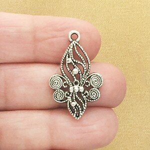 5 Silver Fleur de Lis Charm Pendant by TIJC SP0065