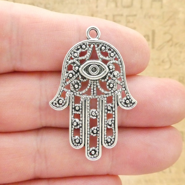 3 Hamsa Hand Charm Silver by TIJC SP1922