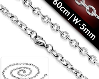 Stainless Steel Cable Chain Necklace 24 inch Silver CNESST248