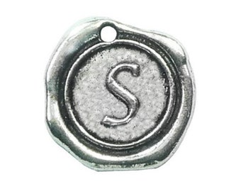 5 Wax Seal Initial Silver Letter S 19x18mm by TIJC SPWS