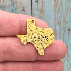 5 Hammered Texas Charm Pendant Gold by TIJC SP1642