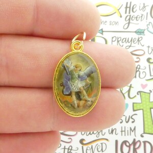 1 Gold St Michael Medal Pendant by TIJC SP6019