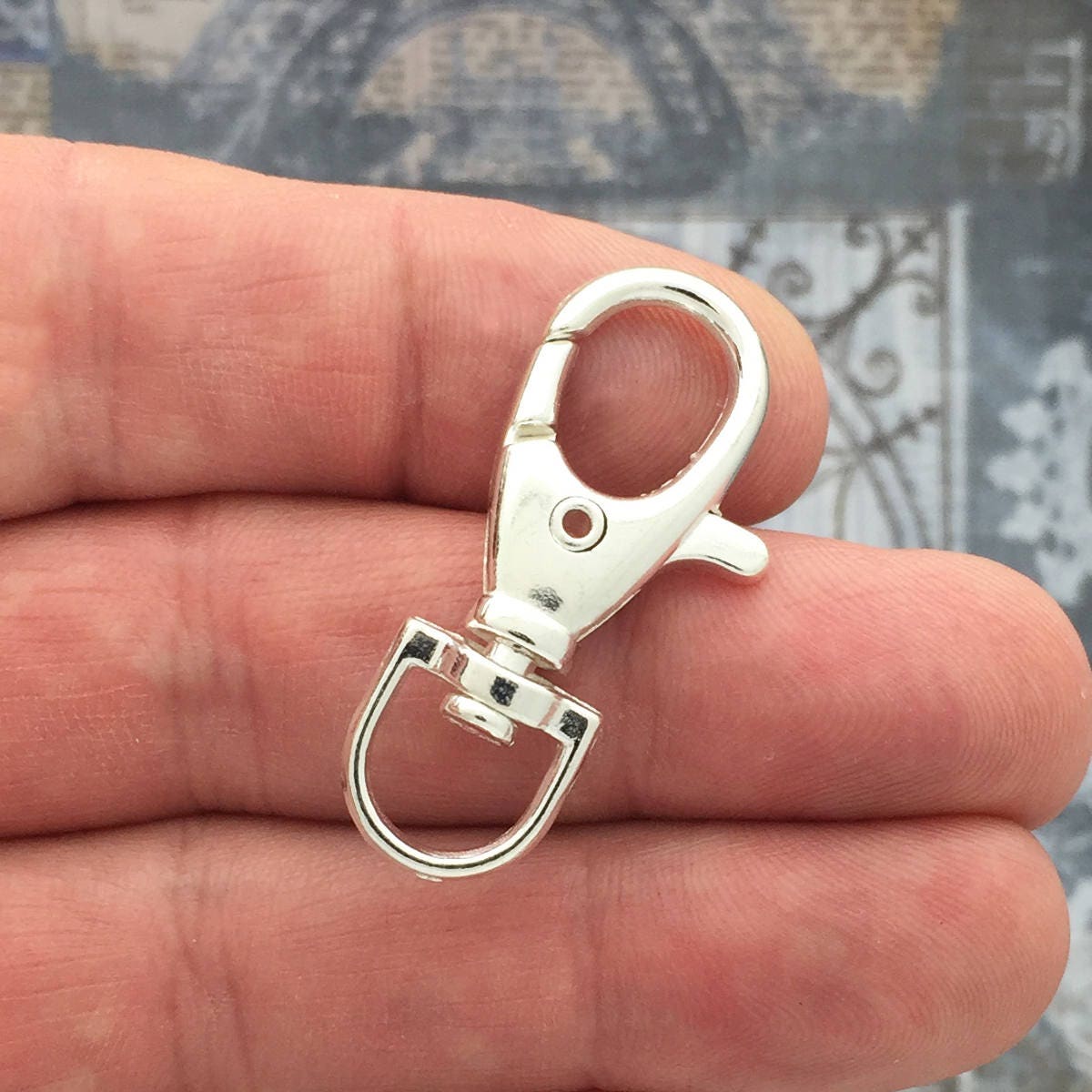 BULK 12 Keychain Clasp Hooks Connector Findings Silver by TIJC