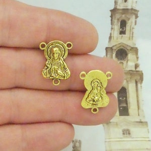 5 Sacred Heart Rosary Centerpiece Gold by TIJC SP2196
