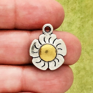 3 Silver Daisy Charm by TIJC SP0129