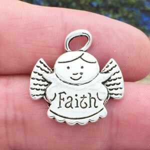 BULK 20 Faith Angel Charm Silver by TIJC SP0408B
