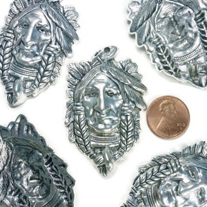 2 Indian Chief Pendant Silver by TIJC SP0990 image 3