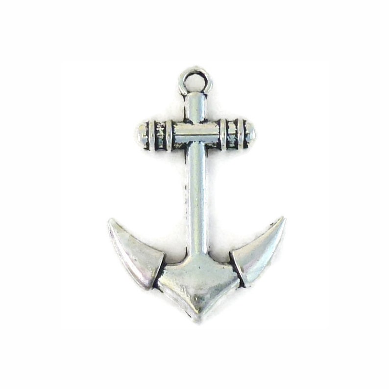 BULK 30 Silver Anchor Charm Pendant by TIJC SP1145B