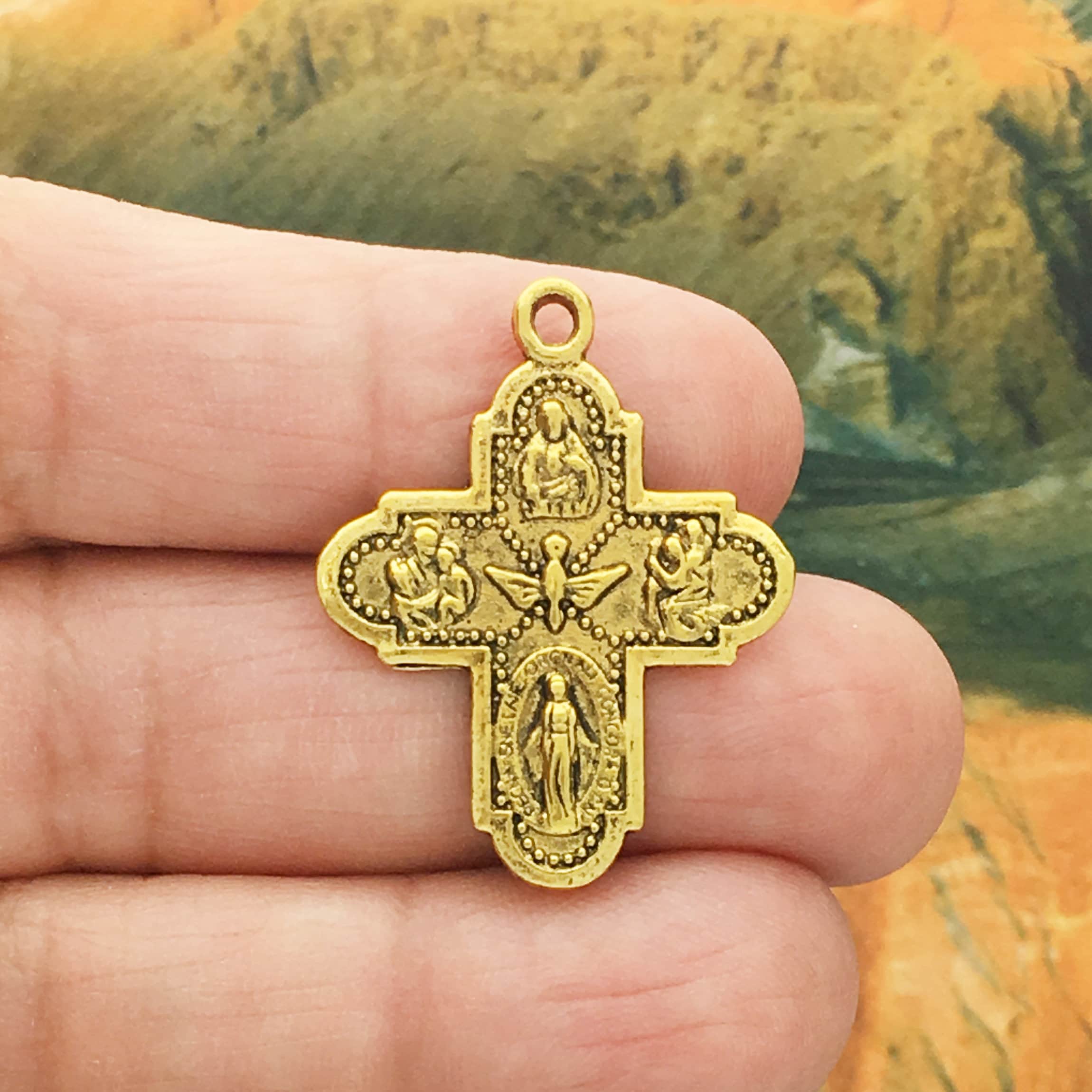 5 Four Way Cross Medal Gold by TIJC SP1238 - Etsy