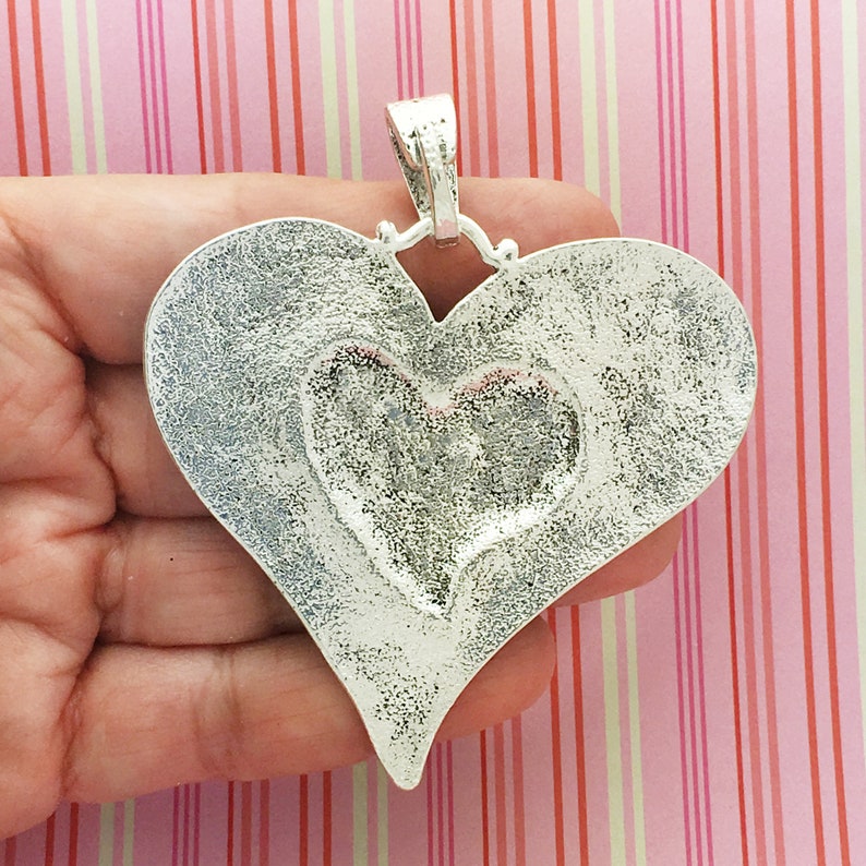 BULK 3 Hammered Heart Pendant Silver by TIJC SP1477B Etsy