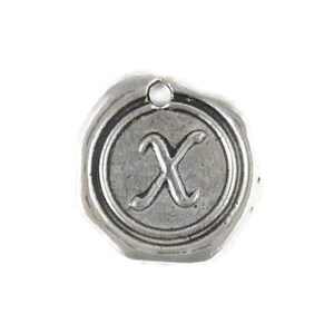 5 Wax Seal Silver Initial Letter X 19x18mm by TIJC SPWX