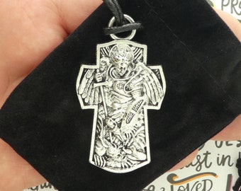 1 Silver St Michael Cross Necklace by TIJC SP6074N