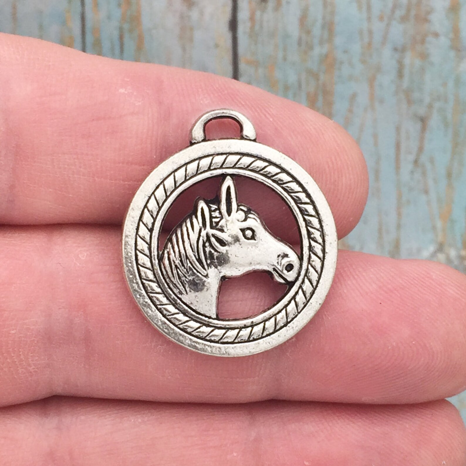 BULK 8 Horse Head Charm Silver by TIJC SP0295B Etsy
