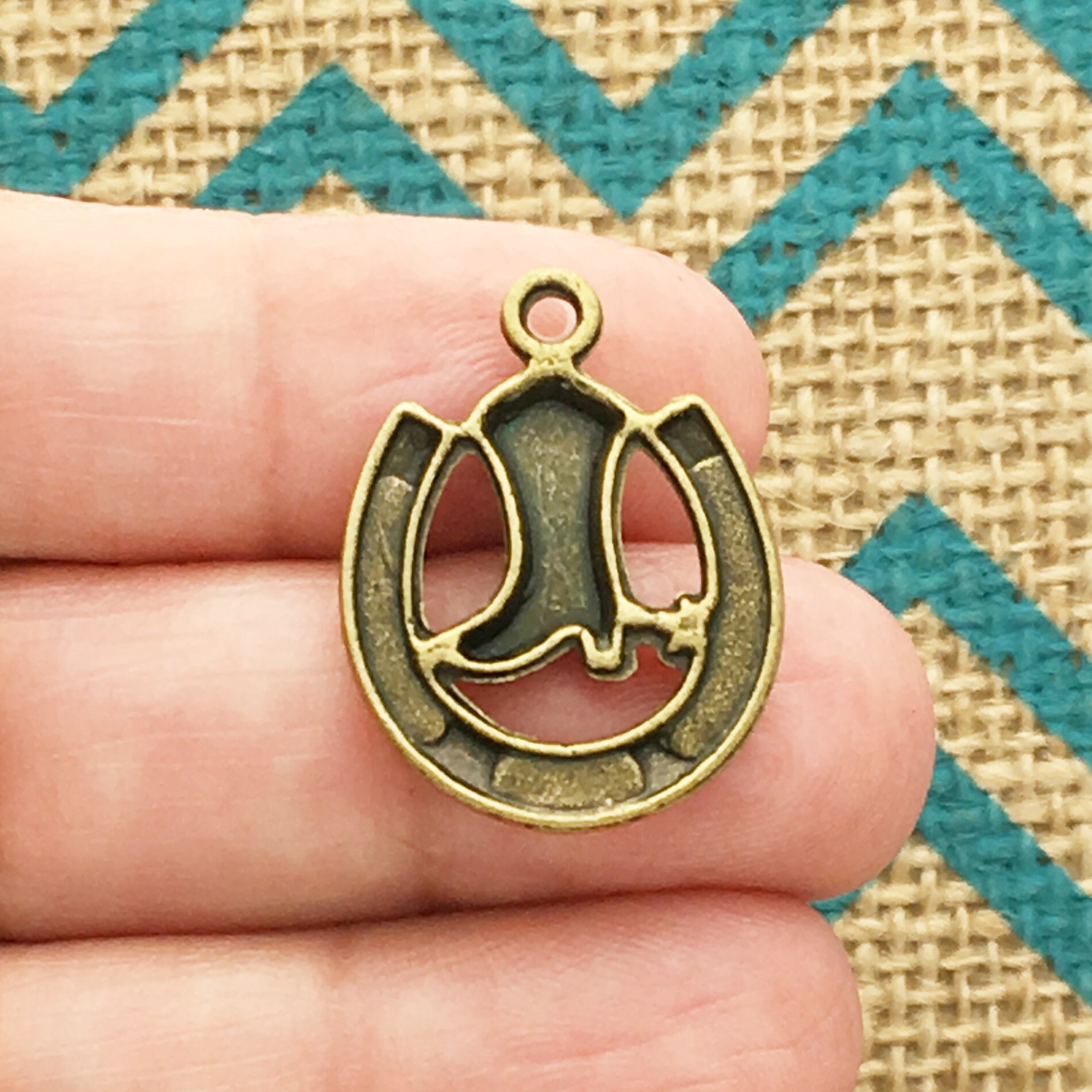 BULK 40 Horseshoe Charm Bronze by TIJC SP1244B Etsy