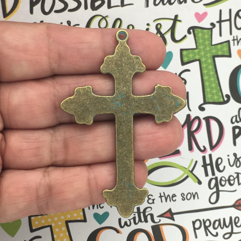 BULK 5 Simple Gold Cross Charm Pendant by TIJC SP1229B Etsy