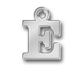 1 Initial Pendant Alphabet Letter E Silver Letter Charm Necklace Initial 13x9mm by TIJC SPLE