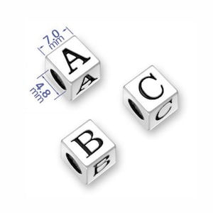 1 Any Sterling Silver Letter Beads 7mm of your choice by TIJC SS7