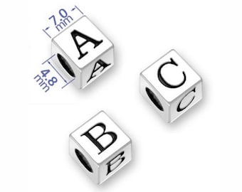 1 Any Sterling Silver Letter Beads 7mm of your choice by TIJC SS7
