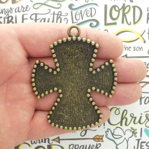 1 Cross Charm Pendant Bronze by TIJC SP1940