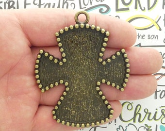 1 Cross Charm Pendant Bronze by TIJC SP1940