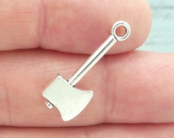 8 Silver Axe Charm 25x10mm by TIJC SP0497