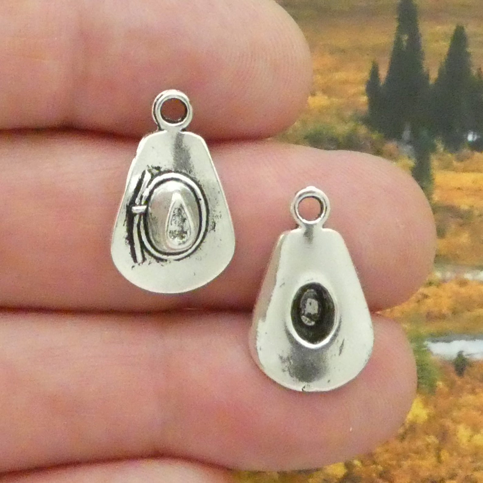 12 Cowboy Hat Charm Silver by TIJC SP0206 Etsy