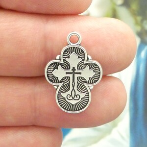 6 Silver Ornate Cross Charm Small by TIJC SP2009