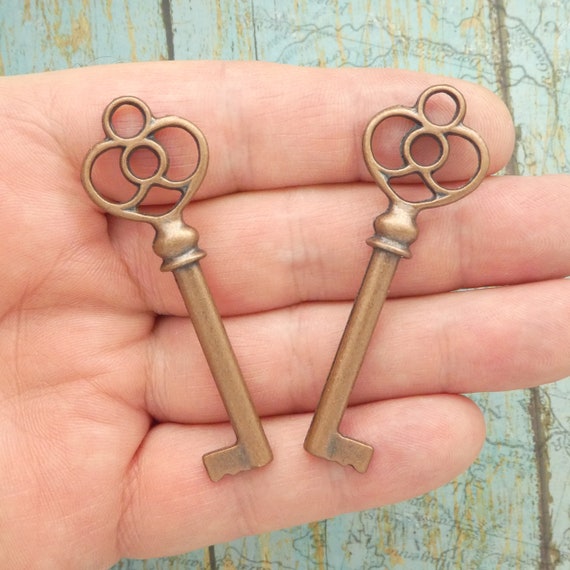 アクセサリー Teru 3 Copper Key Charm Pendant 62x20mm by TIJC SP1455 - Etsy