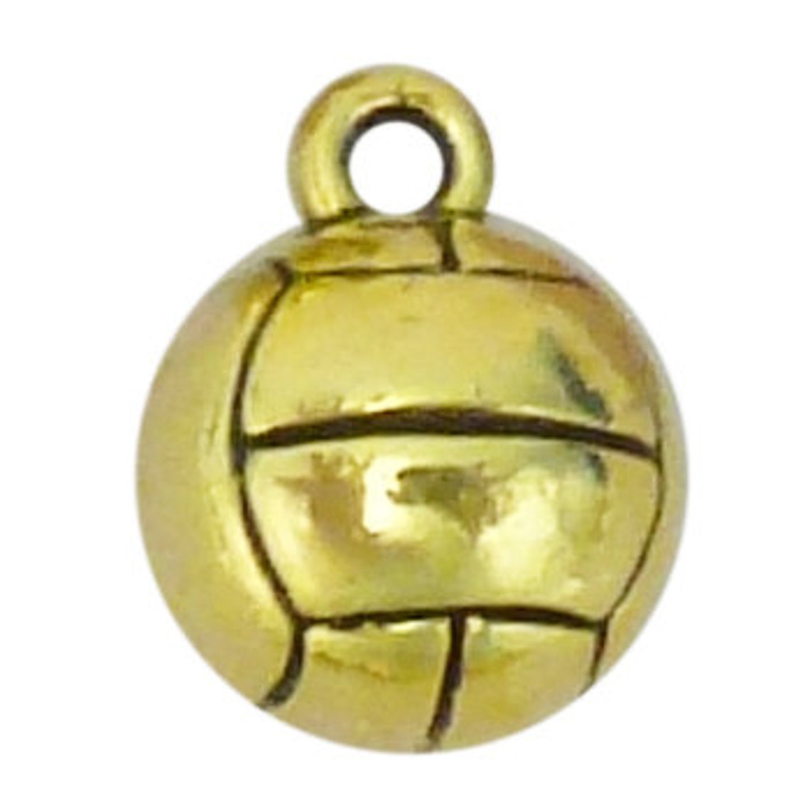 BULK 12 Volleyball Charm Pendant Gold by TIJC SP1230B Etsy