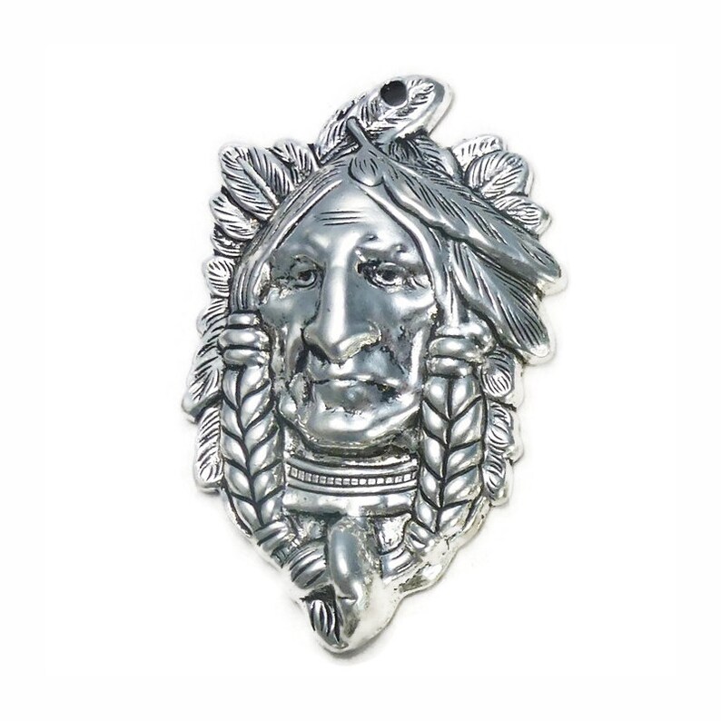 2 Indian Chief Pendant Silver by TIJC SP0990 image 6