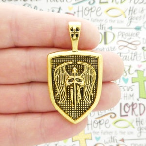 1 Gold St Michael Charm Pendant by TIJC SP1982