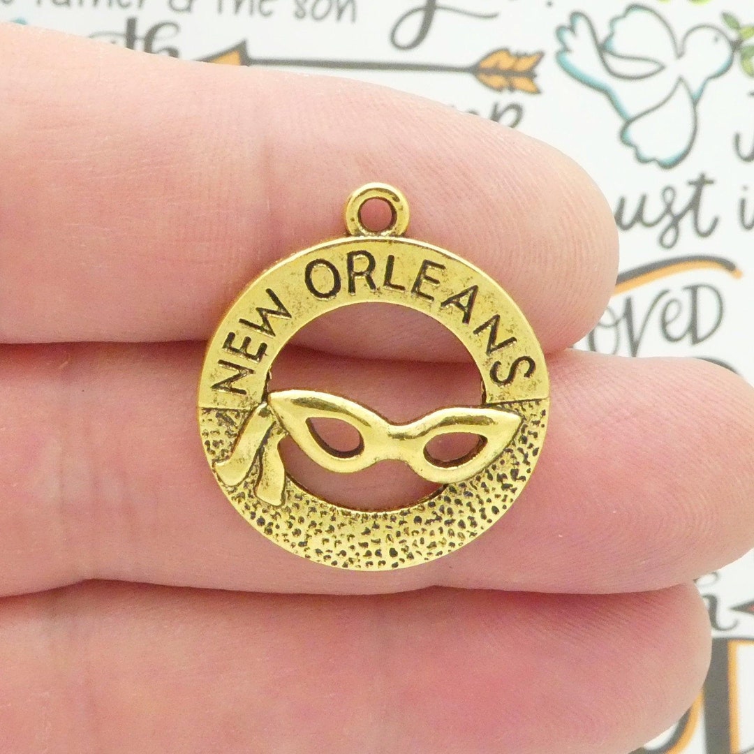 5 Gold New Orleans Charms Pendant 28x24mm by TIJC SP1120 Etsy