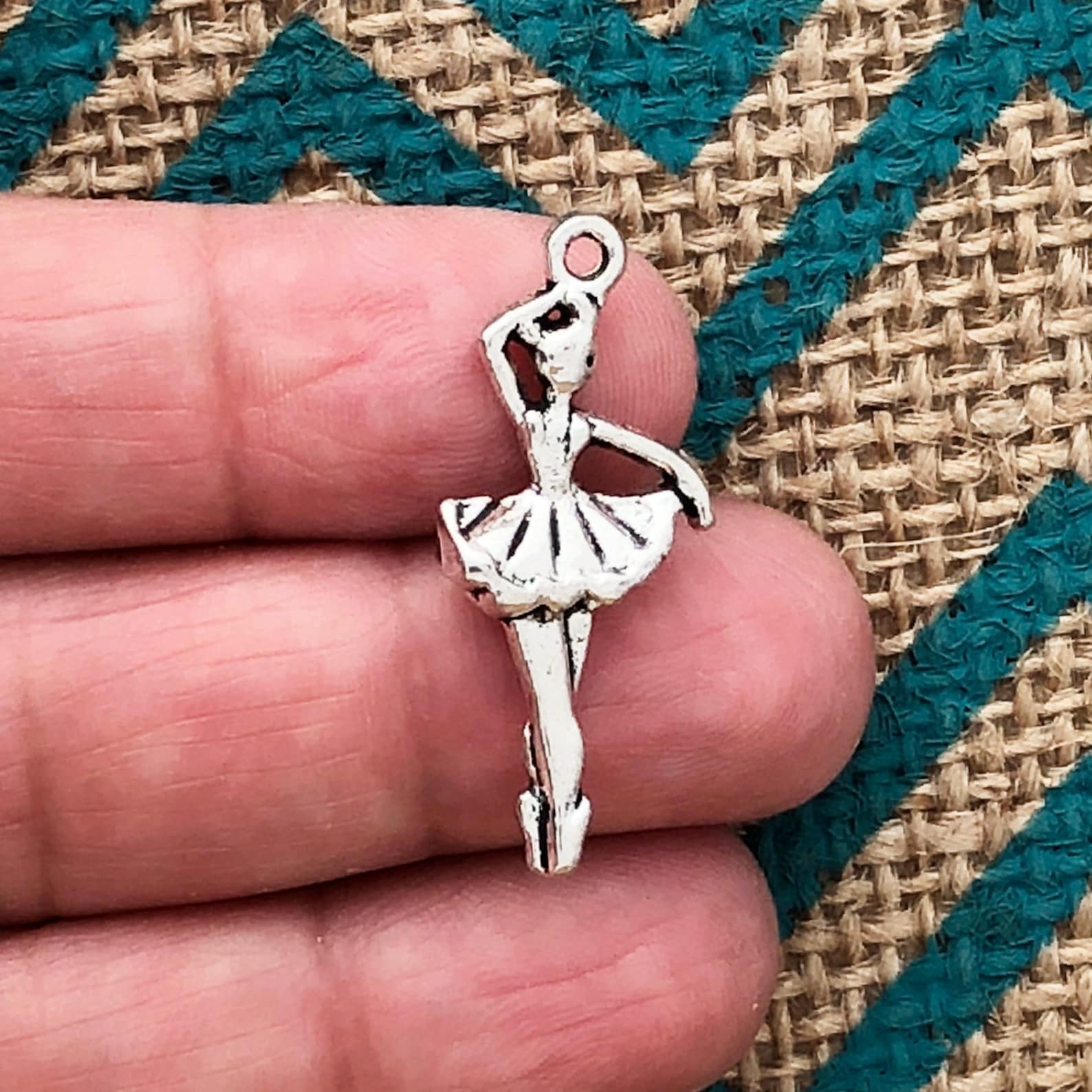 bulk 30 ballerina charm ballet pendant silver by tijc sp0154b