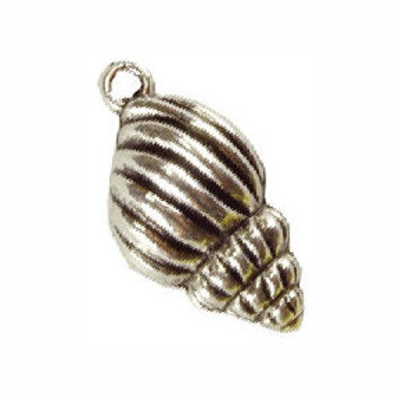 シルバークウォーツシェルチャーム 10 Silver Sea Shell Charm 23x17mm by TIJC SP0292 - Etsy