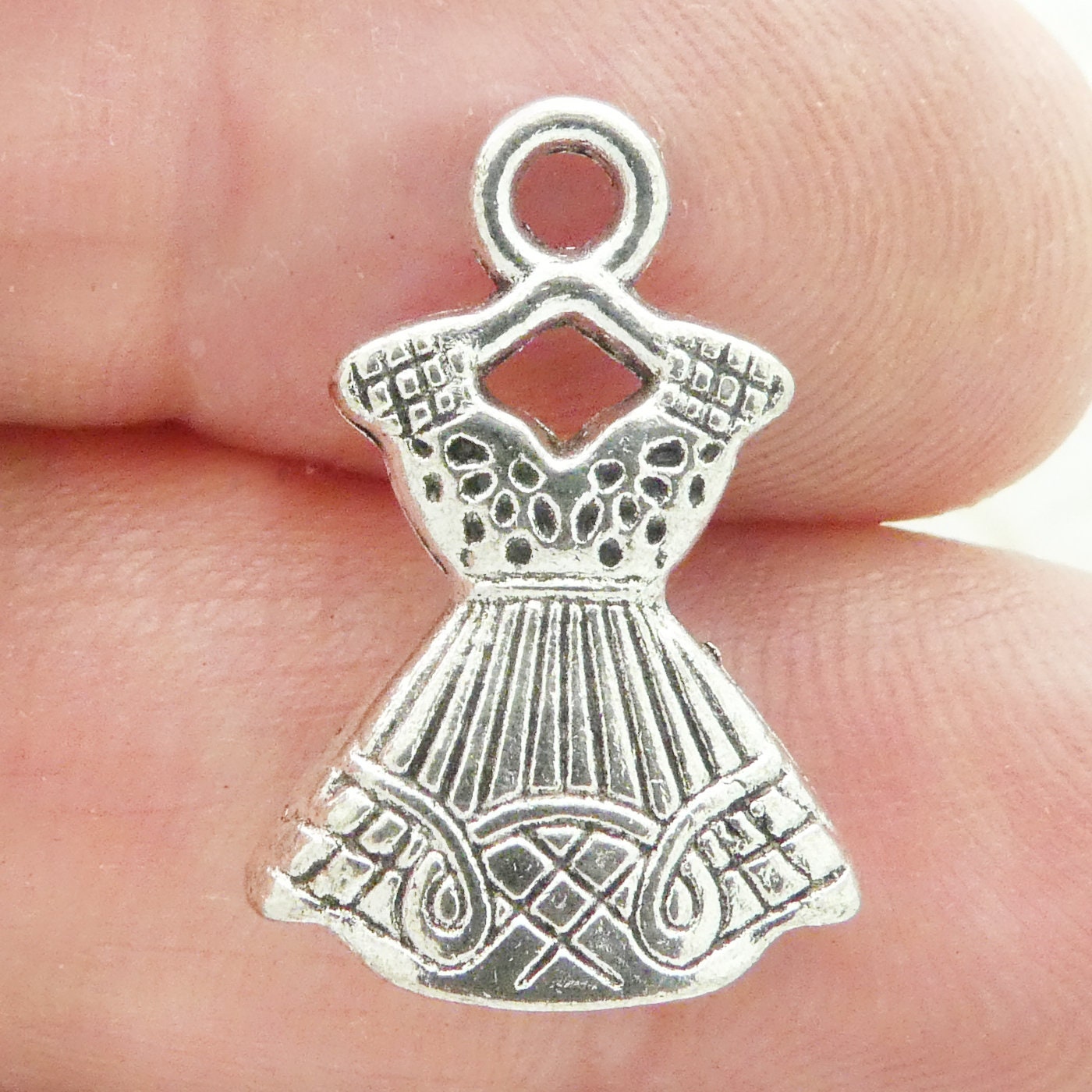 5 Dress Charms Silver by TIJC SP1953 Etsy