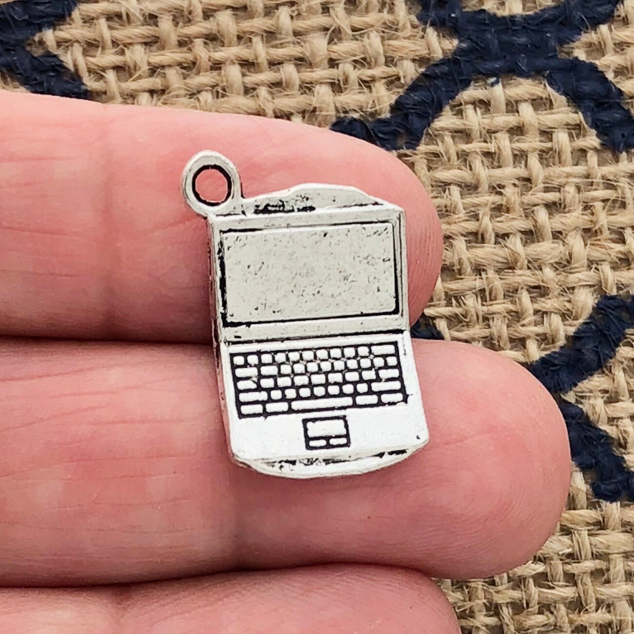 BULK 25 Silver Laptop Computer Charm by TIJC SP0208B - Etsy