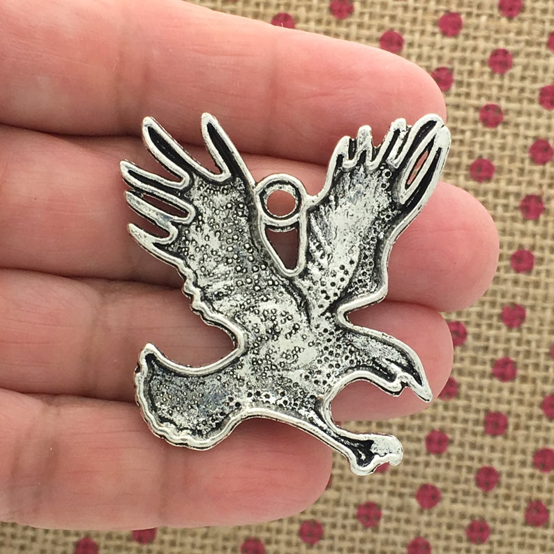 2 Silver Eagle Charm Pendant by TIJC SP0055 Etsy