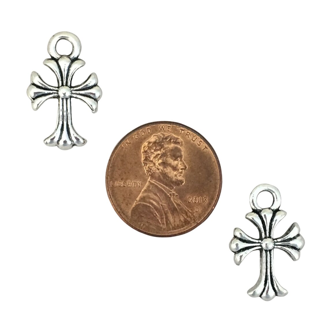 BULK 40 Small Cross Charm Silver by TIJC SP1356B Etsy