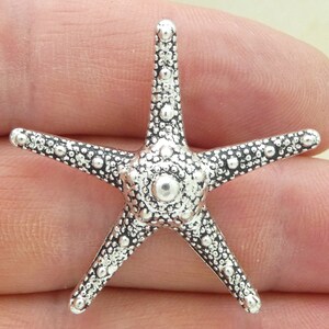 BULK 12 Silver Starfish Charm Pendant by TIJC SP0860B image 5